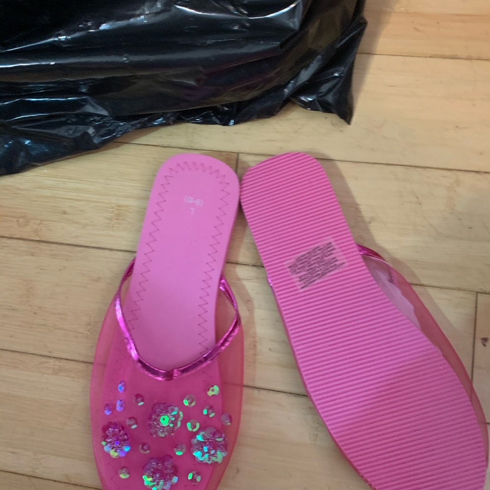 Slip on net and sequin slippers